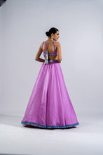 Load image into Gallery viewer, MAUVE SATIN ORGANZA LEHENGA SET
