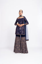 Load image into Gallery viewer, Navy blue kurta sharara set