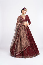 Load image into Gallery viewer, Maroon dense dot lehenga set