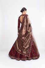 Load image into Gallery viewer, Maroon dense dot lehenga set