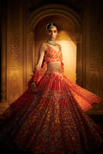 Load image into Gallery viewer, Burnt orange gotta Patti lehenga set