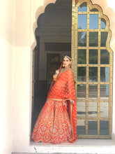 Load image into Gallery viewer, Burnt orange gotta Patti lehenga set