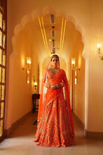 Load image into Gallery viewer, Burnt orange gotta Patti lehenga set