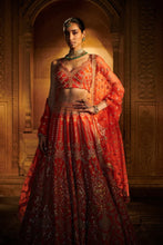 Load image into Gallery viewer, Burnt orange gotta Patti lehenga set