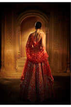 Load image into Gallery viewer, Burnt orange gotta Patti lehenga set