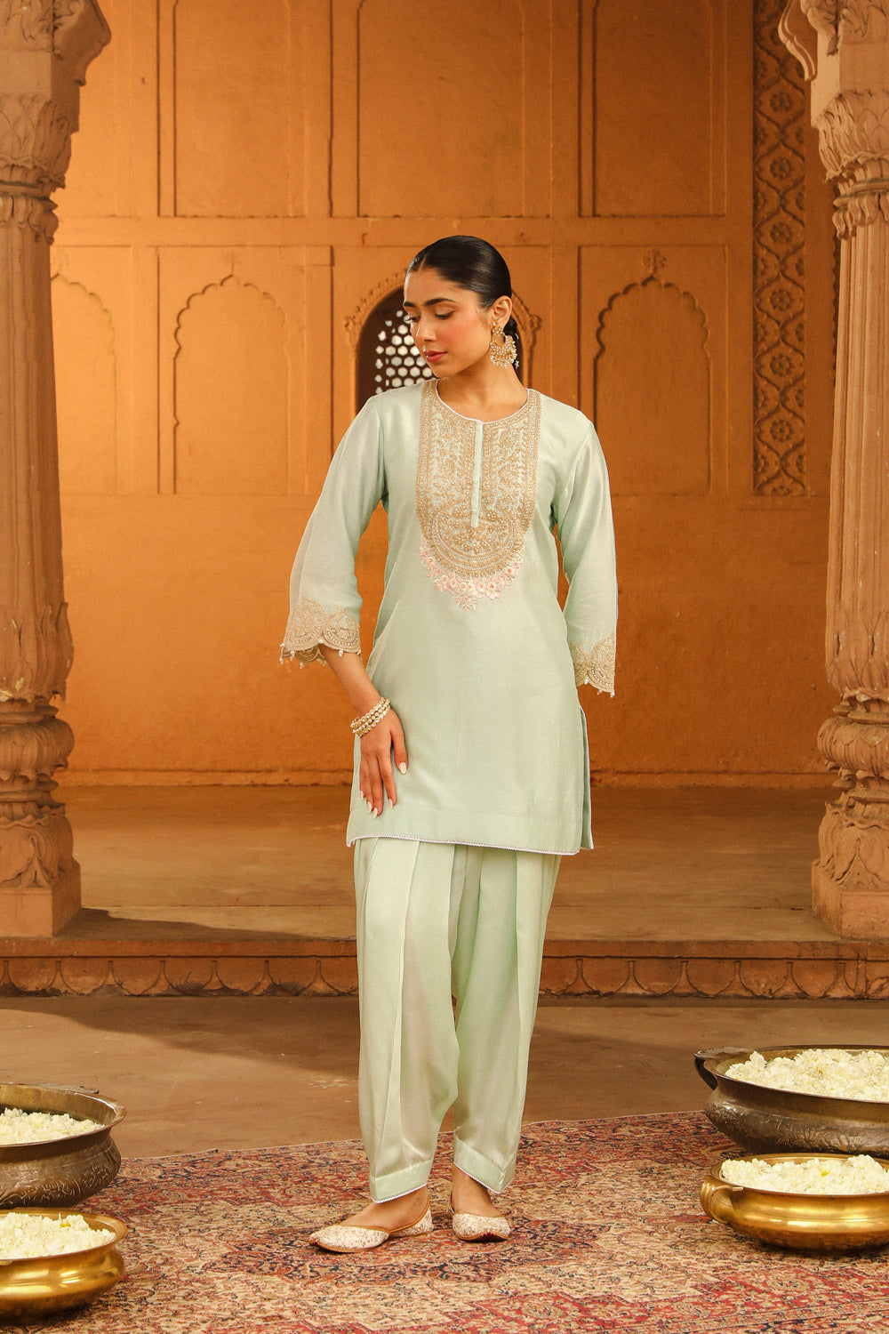 Short kurta with salwar