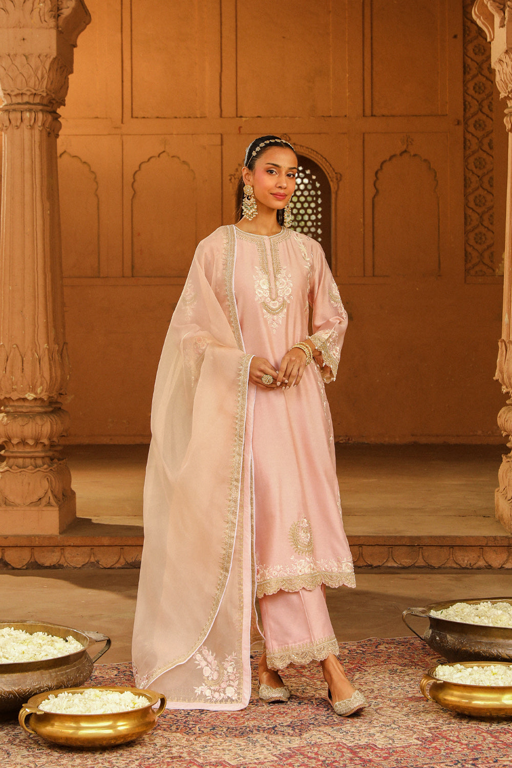 A-line palazzo suit with dupatta