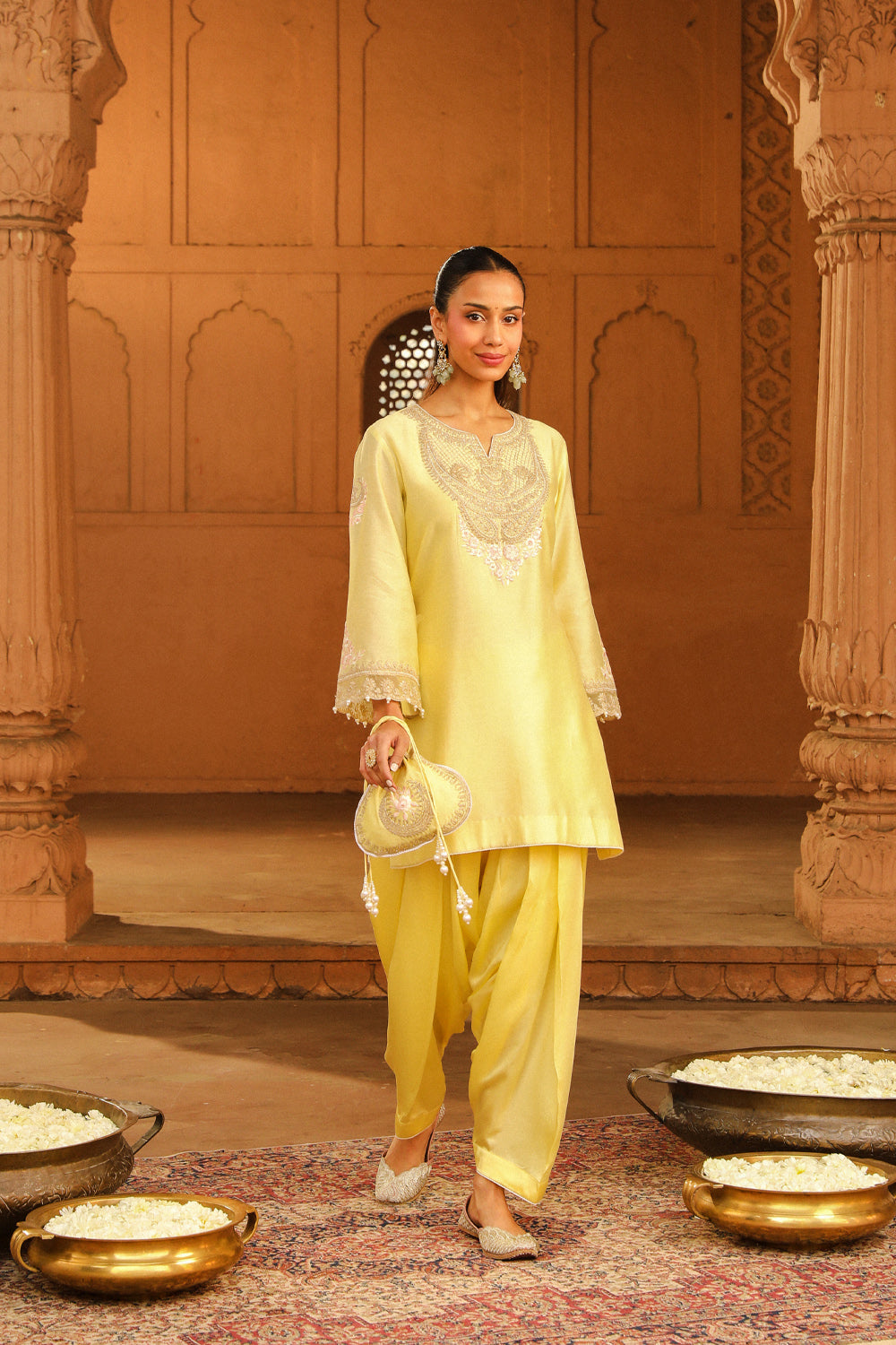 Short kurta with salwar