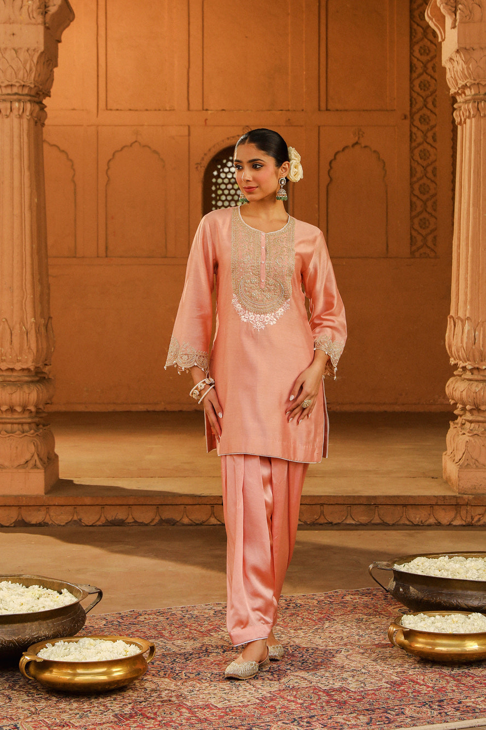 Short kurta with salwar