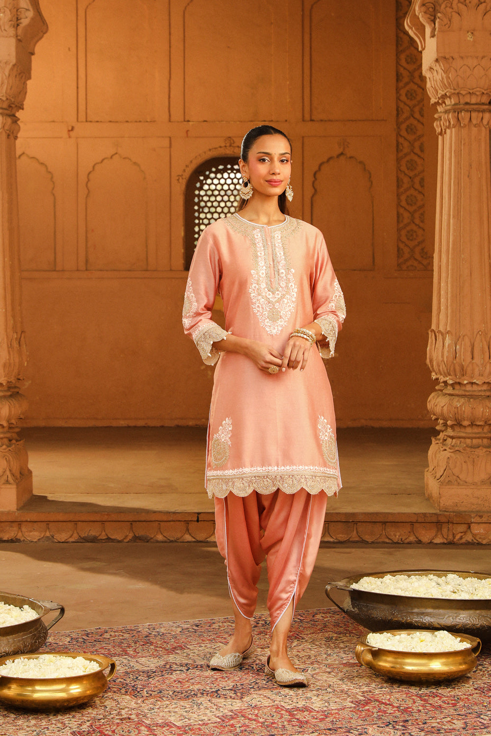 Short kurta with dhoti