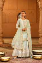 Load image into Gallery viewer, Short kurta with sharara and dupatta
