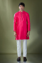 Load image into Gallery viewer, Fuscia Mirror Embroidered Kurta Set
