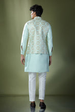 Load image into Gallery viewer, Sea Green Embroidered Kurta-Jacket Set
