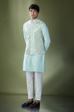 Load image into Gallery viewer, Sea Green Embroidered Kurta-Jacket Set
