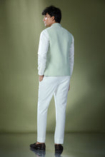 Load image into Gallery viewer, Pista Green Stitch Jacket-Shirt-Pant Set
