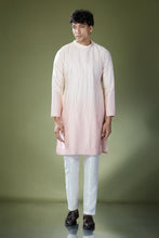 Load image into Gallery viewer, Peach Ombre High-Neck Embroidered Kurta Set
