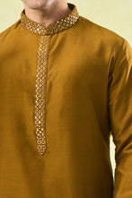 Load image into Gallery viewer, Mustard Embroidered Kurta Set
