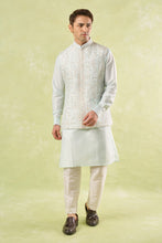 Load image into Gallery viewer, Mint Green Embroidered Kurta-Bundi Set
