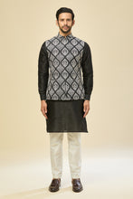 Load image into Gallery viewer, Black Embroidered Kurta-Jacket Set
