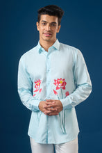 Load image into Gallery viewer, Sky Blue Floral Shirt
