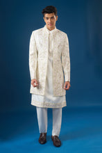 Load image into Gallery viewer, Off White Embroidered Indo-Western Set
