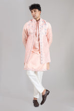 Load image into Gallery viewer, Peach Embroidered Kurta-Jacket Set
