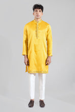Load image into Gallery viewer, Yellow Embroidered Kurta-Jacket Set
