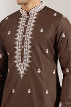 Load image into Gallery viewer, Brown Embroidered Kurta Set
