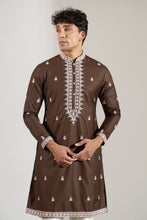 Load image into Gallery viewer, Brown Embroidered Kurta Set
