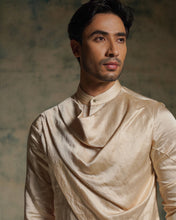 Load image into Gallery viewer, BUTTERCREAM LONG KURTA SET WITH DRAPE
