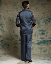 Load image into Gallery viewer, Charcoal Blue Hand painted concept blazer set
