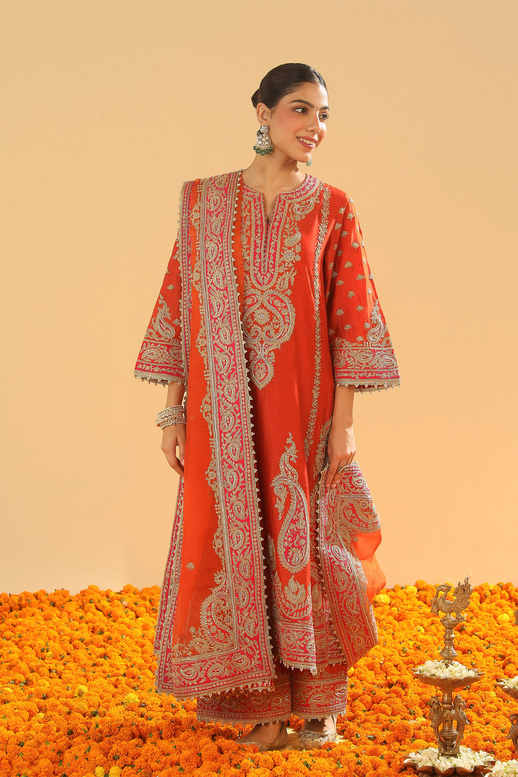 Misam - A-Line Kurta with Palazzo and Dupatta