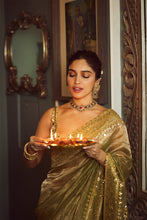 Load image into Gallery viewer, Saanjh sheesh saree set
