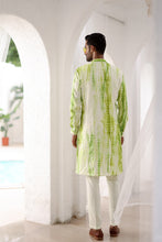 Load image into Gallery viewer, Green Tie-Dye Mirror Work Embroidered Kurta

