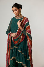 Load image into Gallery viewer, JADE GREEN DHOTI KURTA WITH DUPATTA SET
