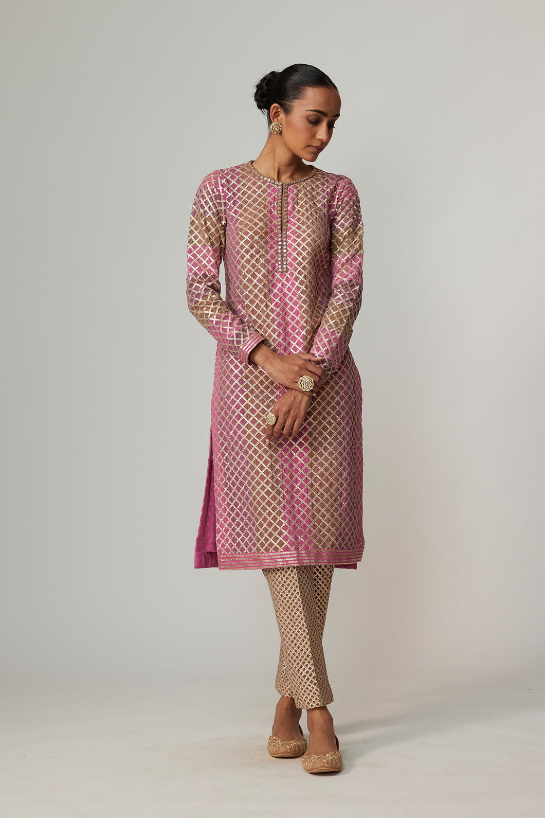 MUD MAUVE MULTICOLOR KURTA SET