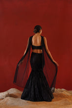 Load image into Gallery viewer, Black net lace lehenga choli set
