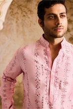 Load image into Gallery viewer, EMBROIDERED PINK MIRRORWORK KURTA WITH CHURIDAR
