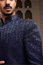 Load image into Gallery viewer, NAVY BLUE EMBROIDERED JODHPURI COAT WITH PANT
