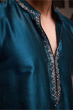 Load image into Gallery viewer, EMBROIDERED CHANDERI KURTA WITH PATIALA SALWAR
