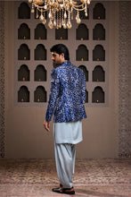 Load image into Gallery viewer, INDIGO PRNTED SHORT JACKET KURTA PATIYALA SALWAR
