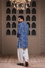 Load image into Gallery viewer, INDIGO PRINTED SHERWANI WITH KURTA SALWAR
