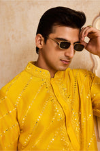 Load image into Gallery viewer, EMBROIDERED YELLOW MIRRORWORK KURTA SALWAR
