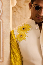 Load image into Gallery viewer, FLORAL BUNDI YELLOW KURTA CHURIDAR
