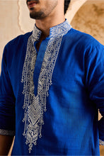 Load image into Gallery viewer, EMBROIDRED BLUE KURTA CHURIDAR

