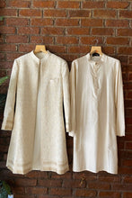 Load image into Gallery viewer, Ivory Thread Work Sherwani Jacket Set
