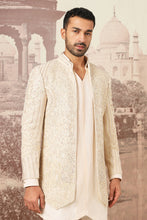 Load image into Gallery viewer, Ivory Heritage Open Embroidered Indowestern Set

