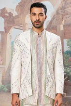 Load image into Gallery viewer, Ivory Muse Open Embroidered Indo-Western Set
