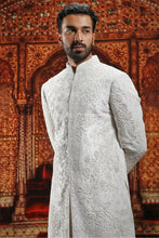 Load image into Gallery viewer, Ivory Silk Sherwani with french knots Embroidery
