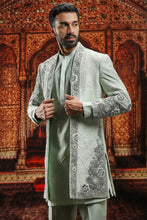Load image into Gallery viewer, Mint Green floral Zardozi Embroidered Sherwani
